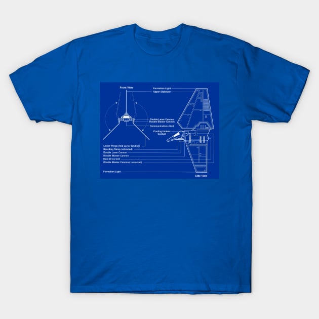 Imperial Shuttle Blueprint T-Shirt by Starbase79